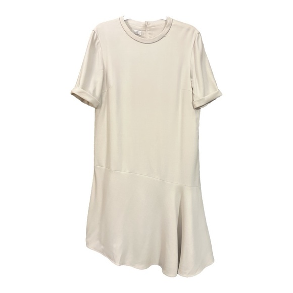 Brunello Cucinelli Ivory Monili Beaded Asymmetrical Wool Dress Tennis Preppy XL - Picture 2 of 8